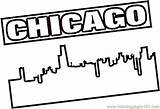 Chicago Coloring Pages Illinois Printable Supercoloring Usa Cubs Color Printables Online Countries Categories Silhouettes Crafts sketch template