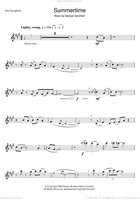summertime sheet   alto saxophone solo  interactive