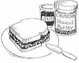 Sandwich Jelly Peanuts Coloringhome sketch template