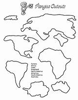 Pangea Puzzle Cut Outs Continents Printable Kids Worksheet Science Seven Map Pangaea Coloring Para Cutouts Earth Continent Activity Patterns Cutout sketch template
