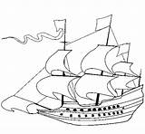 Boat Coloring Sailing 17th Century Coloringcrew sketch template