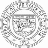 State Seal Arizona Coloring Pages Seals Usa Printable States Color sketch template