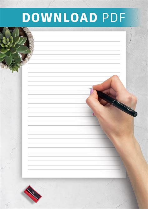 printable lined paper template narrow ruled