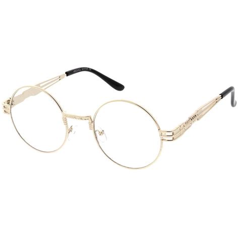 bold thick frame flat clear lens round eyeglasses 39mm round