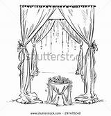 Arch Climbers Coloring Designlooter Wedding Element Altar Sketch Decoration Vector sketch template