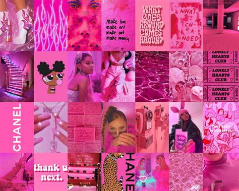 Hot Pink Collage Kit Pink Collage Kit Baddie Aesthetic Pink Etsy