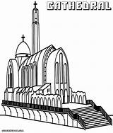 Cathedral Colorings sketch template