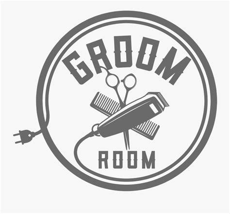 Groom Room Barbershop Logo Barber Shop Hitam Putih