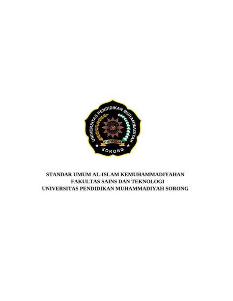 Pdf Standar Umum Al Islam Kemuhammadiyahan Fakultas Sains Dan