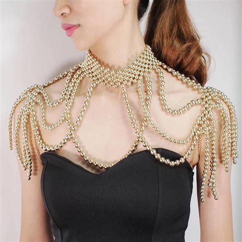 fashion chunky statement necklace  women necklace bib collar choker handmade pearl necklaces