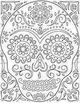 Dead Coloring Skull Sugar Hallmark Los Skulls Printable Muertos Pages Día Sheets Tattoo Tags sketch template