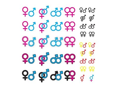 gender symbol vector illustration with various color styles free vector