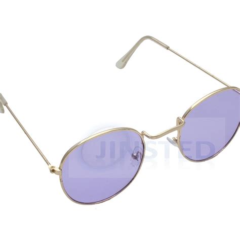 Aci007 Adult Purple Round Sunglasses With Gold Depop