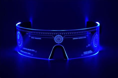 blue futuristic led tron visor glasses perfect for cosplay etsy