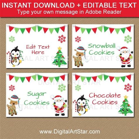 christmas food labels printable editable christmas labels christmas