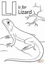 Letter Lizard Coloring Crafts Pages Alphabet sketch template