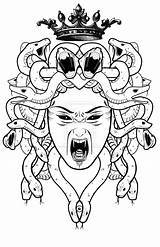 Medusa Tattoo Queen Drawing Gorgona Getdrawings Line Tattooimages Biz sketch template