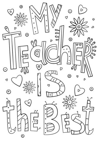 teacher    doodle coloring page  printable coloring pages
