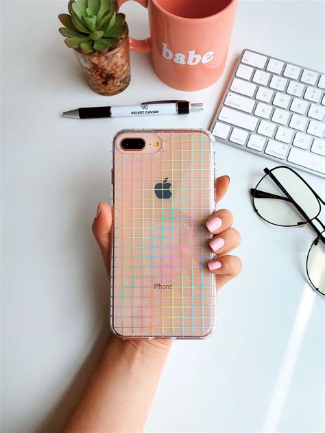 grid holo iphone clear case clear iphone case iphone phone
