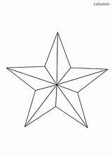 Star Coloring Pointed Five Stars Sheets sketch template