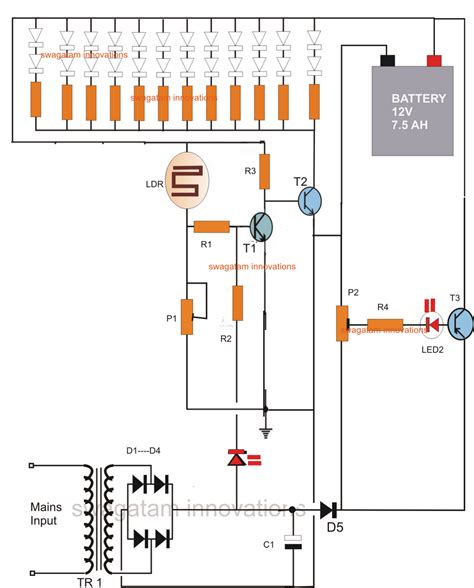circuit diagram  emergency light inverter