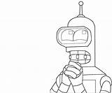 Coloring Futurama Pages Bender Popular Library Clipart Line sketch template