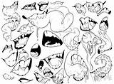 Tongue Tongues Expressions Mouths Dibujo Boca Monsters sketch template