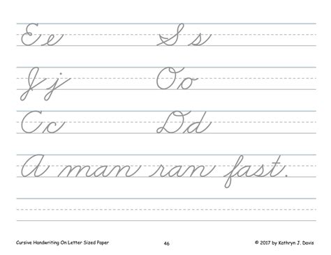 cursive handwriting  letter sized paper sound city reading