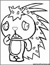 Coloring Pages Flaky Happytreefriends Printable Color sketch template