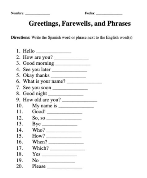 Spanish 1 Worksheets Practice Beginner Vocabulary Made By Teachers