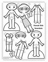 Paper Doll Kawaii Dolls Coloring Pages Wednesdays School Science Printable Choose Board Set Scientist Julie sketch template