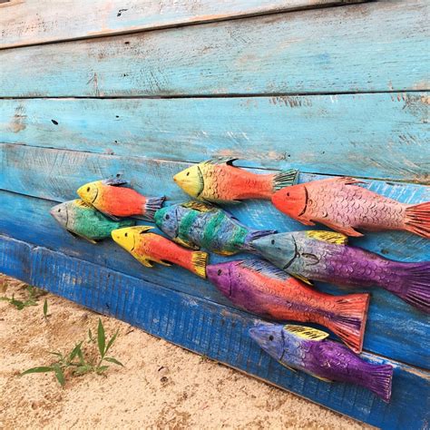 fish decor hand carved reclaimed wood fish   sea wall etsy