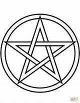 Coloring Pages Pentacle Pentagram Wiccan Template sketch template