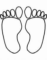 Feet Colouring Cliparts Pages Coloring Printable Toes Footprints sketch template