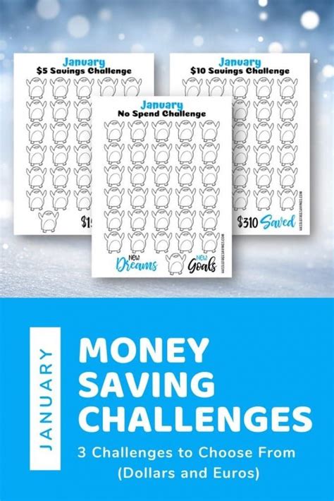 january money saving challenges   printables includes