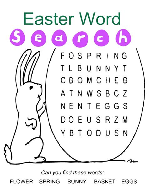 easter word search  kids activity shelter