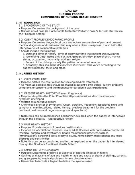 nursing case study format ncm  nursing process components