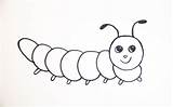 Draw Cartoon Caterpillar Cute Findpea sketch template