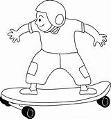 Skateboarding Coloring Silhouette sketch template