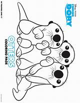 Dory Finding Coloring Pages Otter sketch template