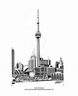 Cn Tower Drawing Toronto Skyline Line Drawings Canada Deviantart Architecture Downtown Paintingvalley sketch template