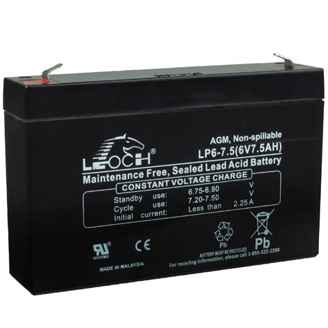 6 Volt 7 Ah Rechargeable Sealed Lead Acid Battery F1 Terminal