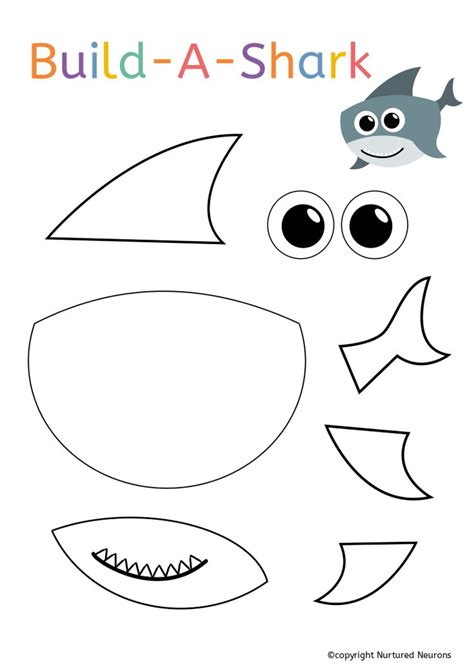 printable shark craft template