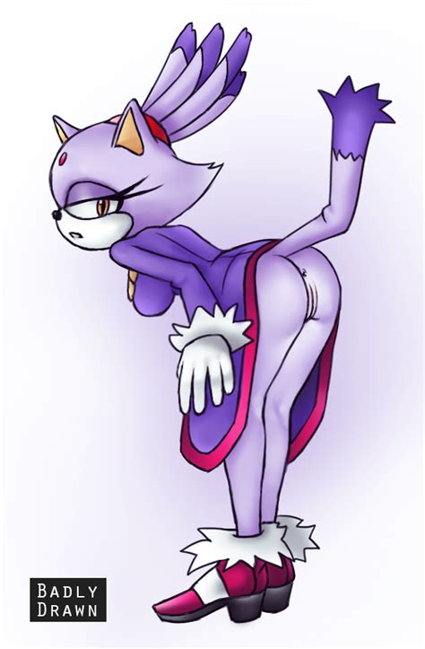 rule 34 anthro ass badlydrawn blaze the cat clothed