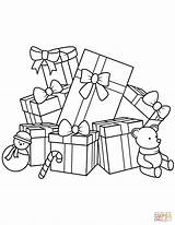 Coloring Christmas Gifts Pages Presents Drawing Kids Gift Santa sketch template