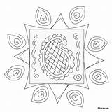 Rangoli Coloring Pitara Pages Kids Print Dussehra sketch template