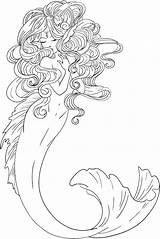 Mermaid Baby Coloring Pages Cute Getdrawings sketch template
