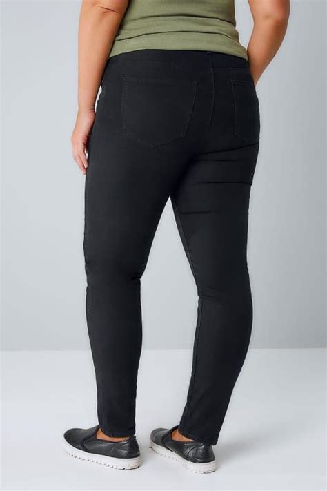 black super stretch skinny jeans plus size 16 to 28