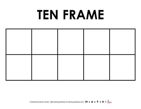 blank ten frame template  printable
