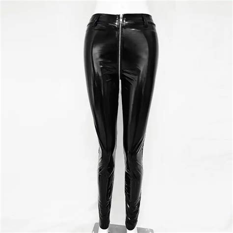 newasia garden sexy high waist leather pants pu girls full pants cool